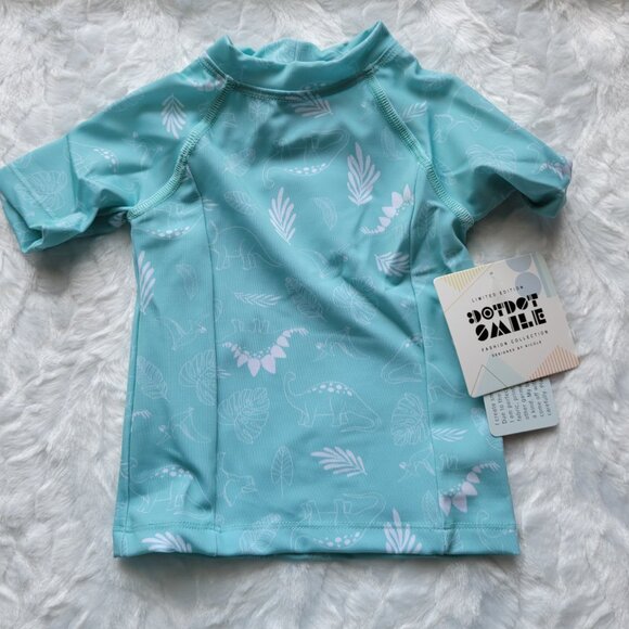 Dot Dot Smile Swim Bundle Boy's Blue 2pc Swim Trunks & Rashgard NWT - Picture 2 of 5